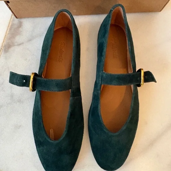 Madewell Remy Mary Jane Flat in midnight forest size 8 - Picture 1 of 5